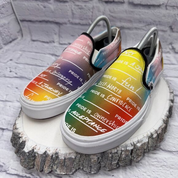 Vans Off The Wall Unisex Women's 9.5 Men's 8 'Pride' Slip On Shoes Sneakers - Picture 3 of 11